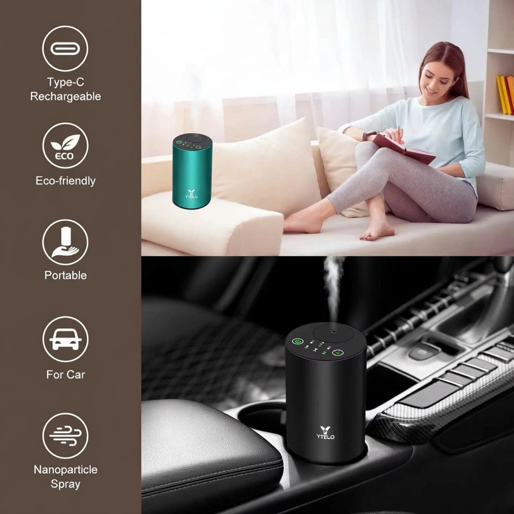 Valentine Gift Combo Waterless Essential Oil Diffuser with Oil Set perfect for valentine gift ideas birthday & anniversary gift for girlfriend boyfriend, mother, father, daughter, friend and room decor – USB Rechargeable