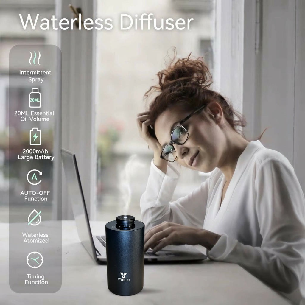 Valentine Gift Combo Waterless Essential Oil Diffuser with Oil Set perfect for valentine gift ideas birthday & anniversary gift for girlfriend boyfriend, mother, father, daughter, friend and room decor – USB Rechargeable