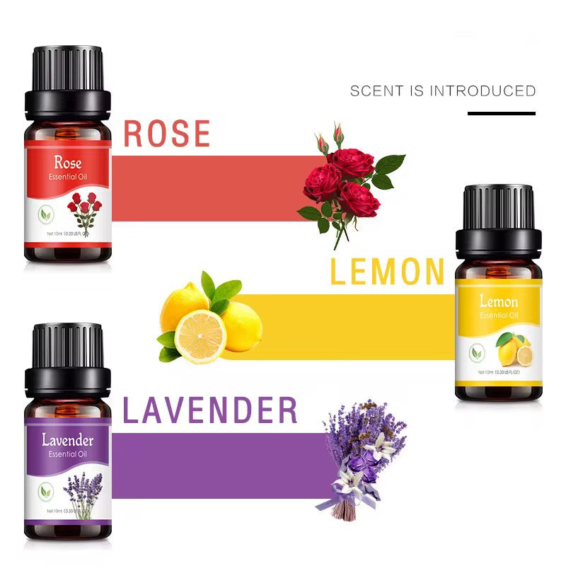 4-Piece Essential Oils Kit,  water-soluble aromatherapy Perfect for diffusers, humidifiers, home fragrance, perfume creation, candle making, and soap making.