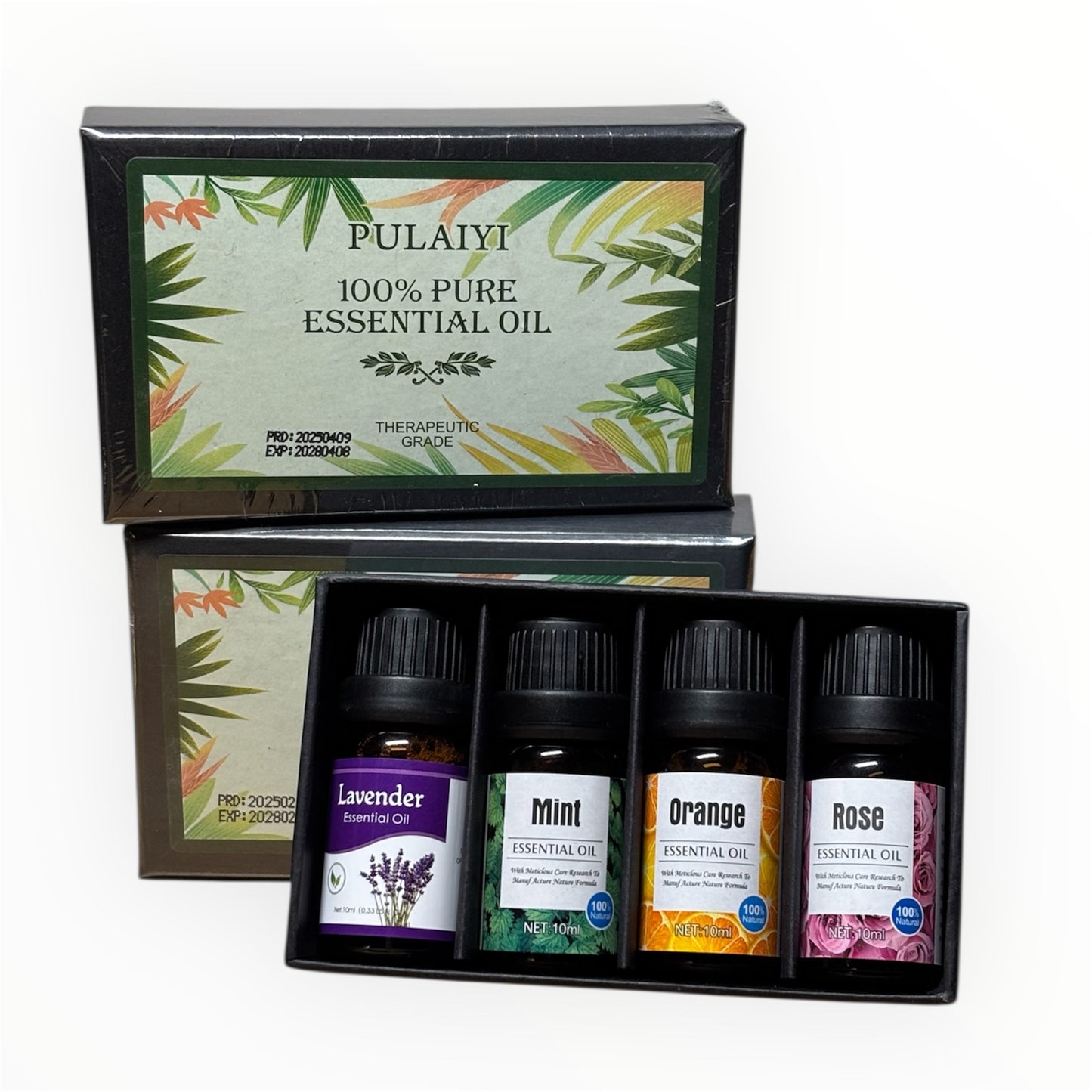 4-Piece Essential Oils Kit,  water-soluble aromatherapy Perfect for diffusers, humidifiers, home fragrance, perfume creation, candle making, and soap making.
