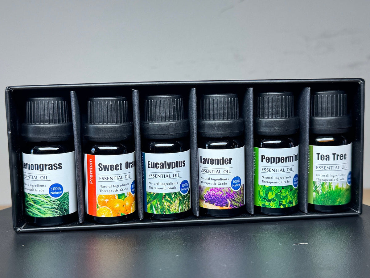 Six essential oils included in YTELO gift set